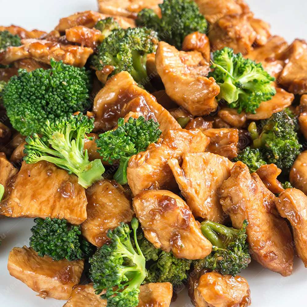 Chicken with broccoli in brown sauce at New Golden Fountain, a Chinese Restaurant in Yonkers
